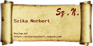Szika Norbert névjegykártya